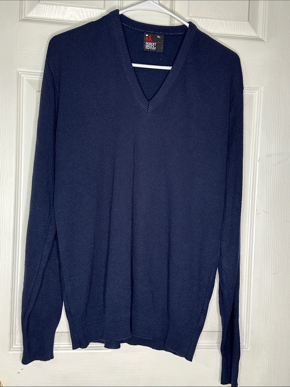 Robert Bruce Navy V-Neck Sweater for Men